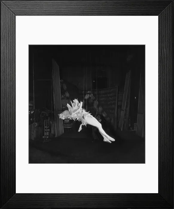 Framed Print : Pat Morris, Prima ballerina in flying ballet in Snow White Framed Print : Pat Morris, Prima ballerina in flying ballet in Snow White
