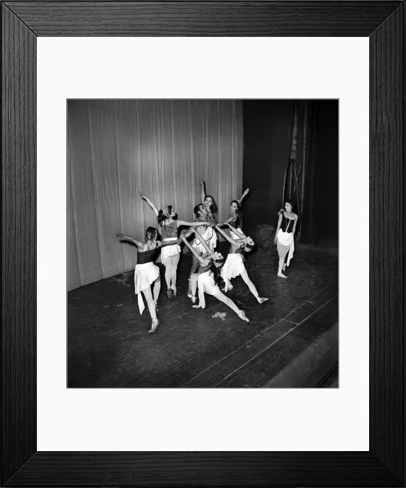 Framed Print : Ballet Dancers rehearsing for their tour of the Provinces. June 1950 O24348-001 Framed Print : Ballet Dancers rehearsing for their tour of the Provinces. June 1950 O24348-001