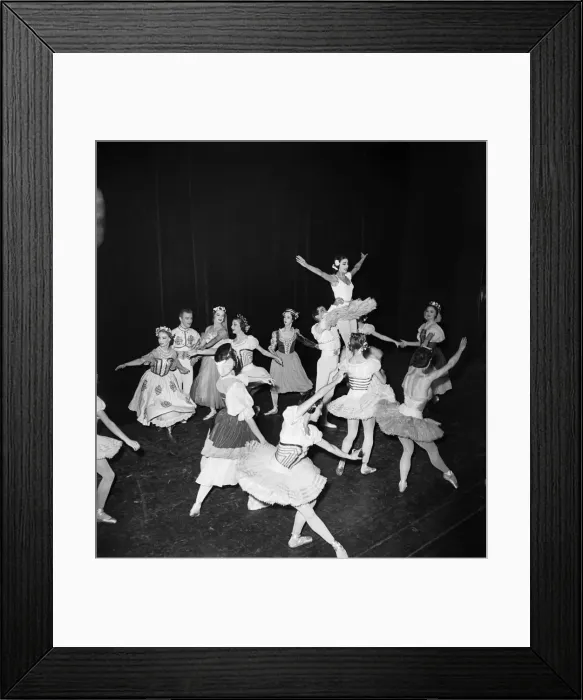 Framed Print : Ballet Dancers rehearsing for their tour of the Provinces. June 1950 O24348-002 Framed Print : Ballet Dancers rehearsing for their tour of the Provinces. June 1950 O24348-002