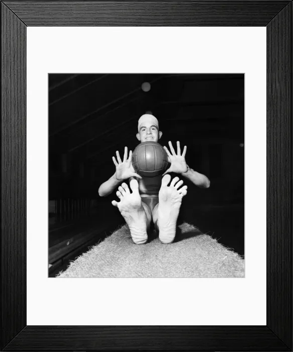 Framed Print : Water Polo player Gordon Best seen here in training. April 1953 D2020