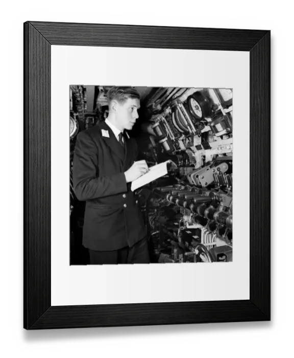 Framed Print : Interior shots from submarine H. M.s Taurus. March 1953 D1100-004 Framed Print : Interior shots from submarine H. M.s Taurus. March 1953 D1100-004