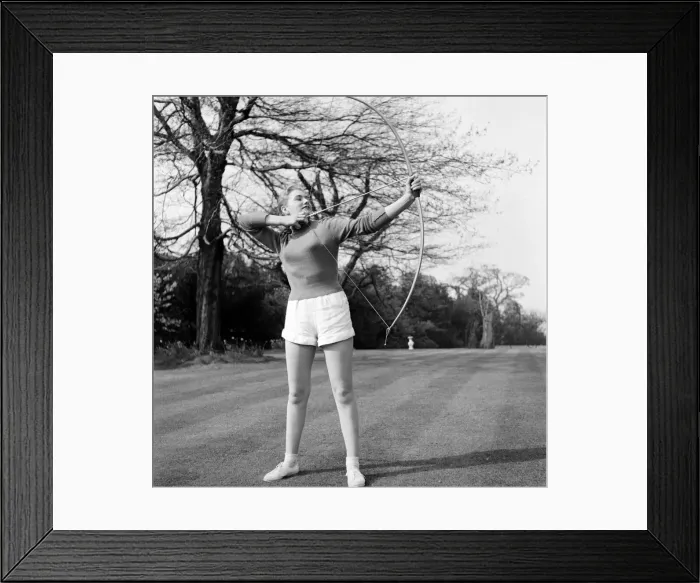 Framed Print : Taking part in the documentary film Archery which is being made by Faro Films Framed Print : Taking part in the documentary film Archery which is being made by Faro Films