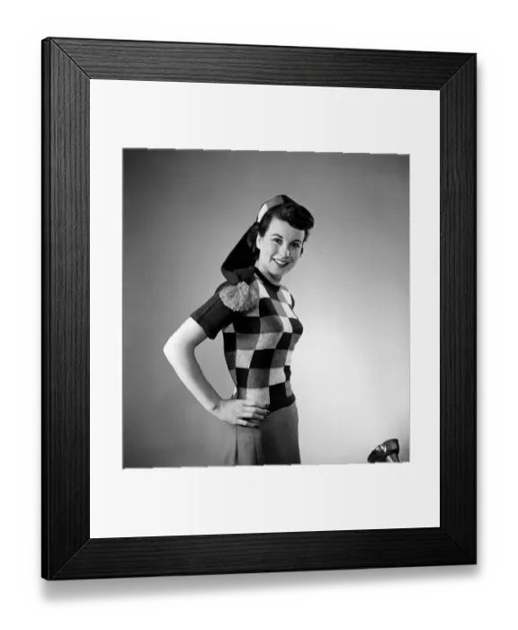 Framed Print : K. 36 Check Mates Jumper. February 1951 C6325