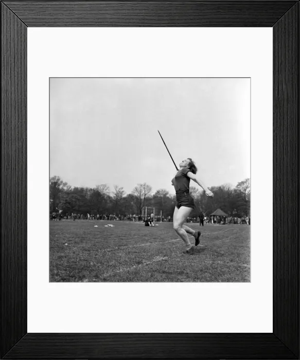 Framed Print : With a run, and a step like a ballet dancer, 19 years old Frances Parodi of the Hercules Framed Print : With a run, and a step like a ballet dancer, 19 years old Frances Parodi of the Hercules