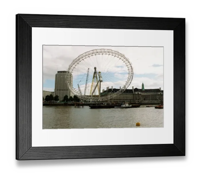 Framed Print : THE LONDON EYE MILLENNIUM FERRIS WHEEL October 1999 - 12pm The giant ferris
