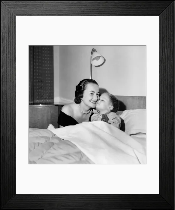 Framed Print : Olivia De Havilland seen here with her son. May 1953 D2326-002