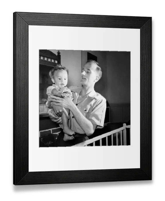Framed Print : Families. Father and baby boy. July 1953 D3424 Framed Print : Families. Father and baby boy. July 1953 D3424