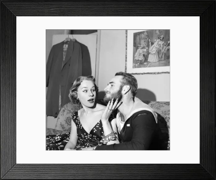 Framed Print : Patti Margan seen here with her sailor brother Jim. May 1953 D2332 Framed Print : Patti Margan seen here with her sailor brother Jim. May 1953 D2332