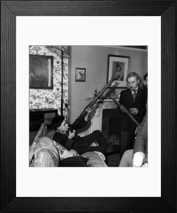 Framed Print : Childrens Party given by M. R. Copping. Teenage boys playing with shotguns Framed Print : Childrens Party given by M. R. Copping. Teenage boys playing with shotguns