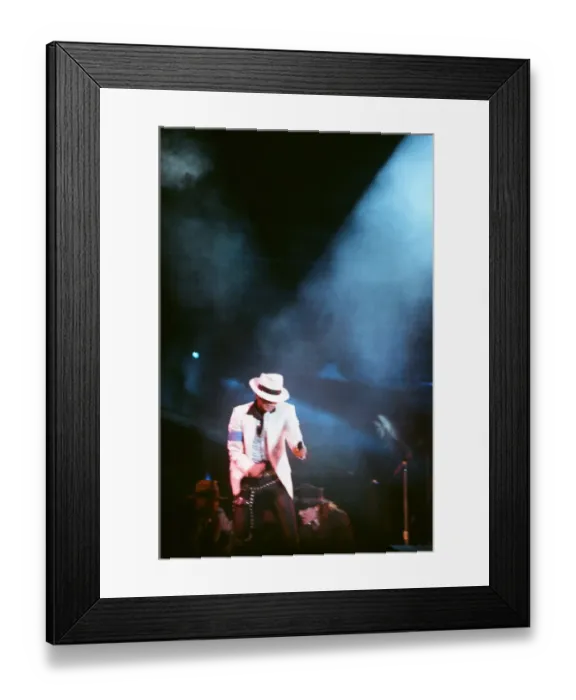 Framed Print : Michael Jackson seen here after perforiming on stage at Wembley during the Bad concert Framed Print : Michael Jackson seen here after perforiming on stage at Wembley during the Bad concert