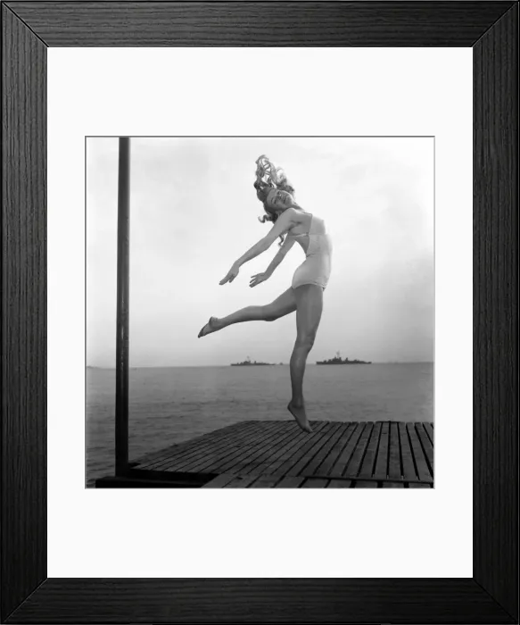 Framed Print : Dancing. Annie Mercur, The Queen of Paris seen here dancing on the Sards at Cannes Framed Print : Dancing. Annie Mercur, The Queen of Paris seen here dancing on the Sards at Cannes