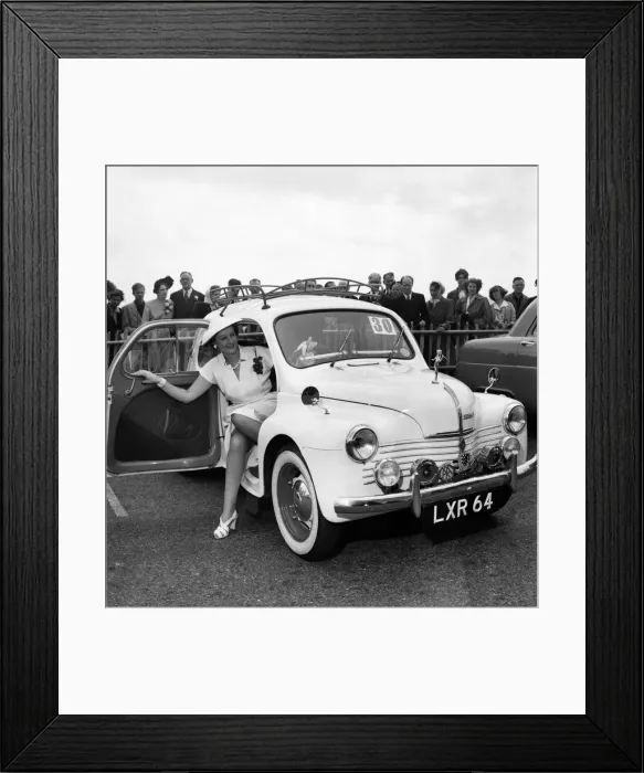 Framed Print : Mrs. Gordan Offord poses in a car during the Brighton beauty contest. July 1952 C3554 Framed Print : Mrs. Gordan Offord poses in a car during the Brighton beauty contest. July 1952 C3554