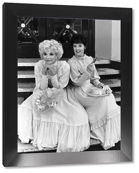 Pauline Collins Actress with Joan Collins on the set of a TV play called '