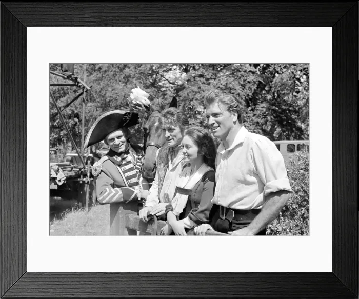 Framed Print : Burt Lancaster with Janette Scott and other actor colleagues during the filming of Framed Print : Burt Lancaster with Janette Scott and other actor colleagues during the filming of