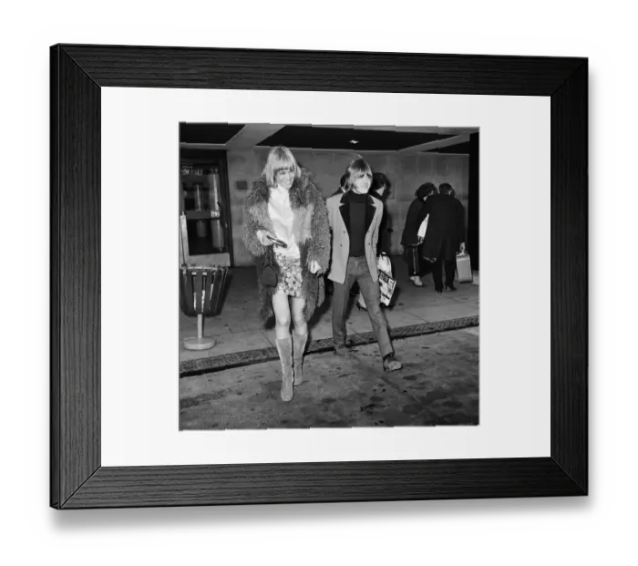 Framed Print : Rolling Stones: Brian Jones with girlfriend Anita Pallenberg at Los angeles airport 2nd Framed Print : Rolling Stones: Brian Jones with girlfriend Anita Pallenberg at Los angeles airport 2nd