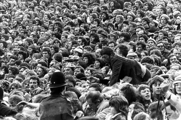 Sport - Rugby - Wales v France 1976 - Some of the packed crowd at Cardiff Arms Park - 6th