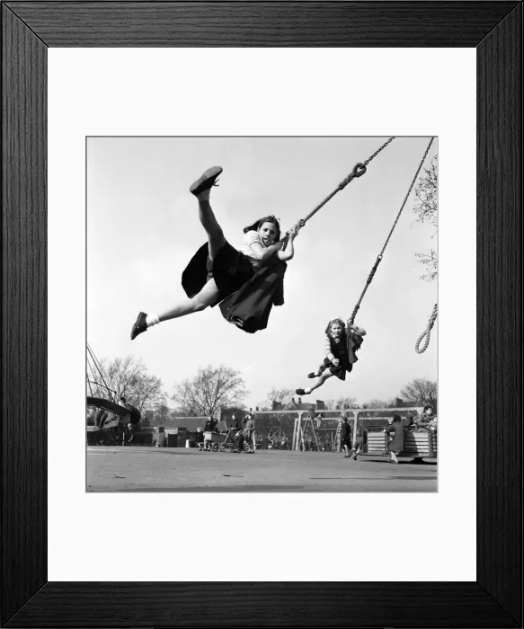 Framed Print : Children at Myatts Park Camberwell. March 1953 D989 Framed Print : Children at Myatts Park Camberwell. March 1953 D989