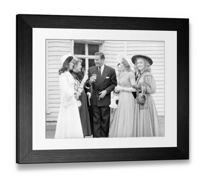 Framed Print : Errol Flynn actor drinking champagne, smoking a cigarette Framed Print : Errol Flynn actor drinking champagne, smoking a cigarette