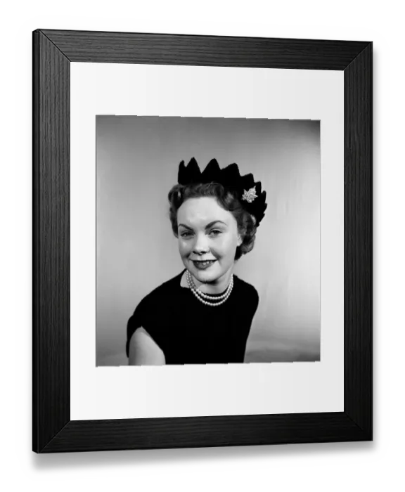 Framed Print : Coronation Headgear. Hat fashion for coronation year : January 1953 Framed Print : Coronation Headgear. Hat fashion for coronation year : January 1953