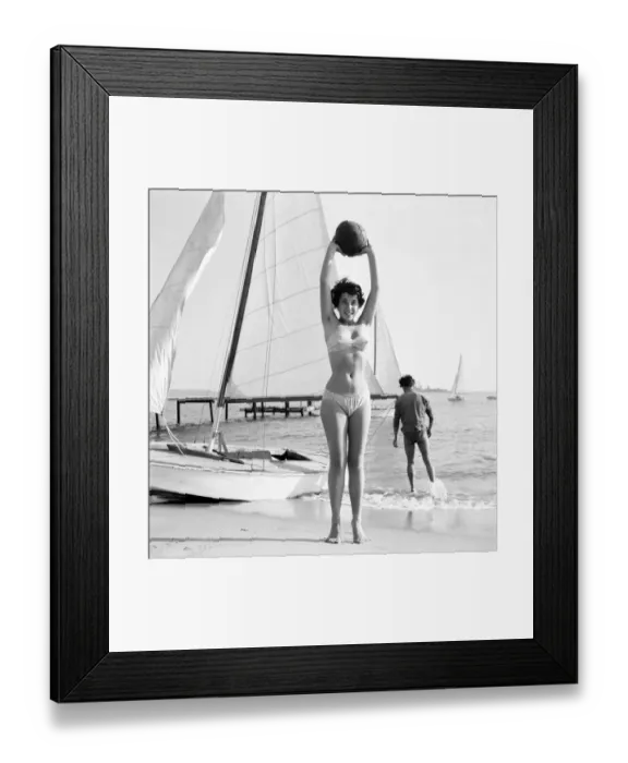 Framed Print : Cannes Film Festival 1953 Actress Liyane Bendavid seen here enjoying herself on the beach Framed Print : Cannes Film Festival 1953 Actress Liyane Bendavid seen here enjoying herself on the beach
