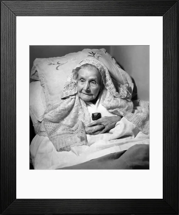 Framed Print : Mrs. Greenfield at home today she is looked after by her two daughters Framed Print : Mrs. Greenfield at home today she is looked after by her two daughters