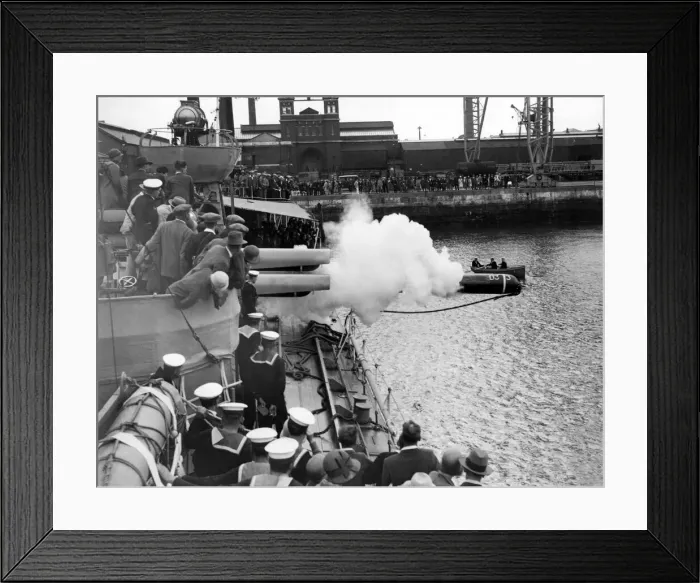 Framed Print : A torpedo is fired during a demonstration at the 1935 Portsmouth Navy Day August 1935 Framed Print : A torpedo is fired during a demonstration at the 1935 Portsmouth Navy Day August 1935