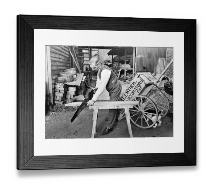 Framed Print : Mr. Allwork of old Woking. Builder, Decorator, Undertaker Framed Print : Mr. Allwork of old Woking. Builder, Decorator, Undertaker