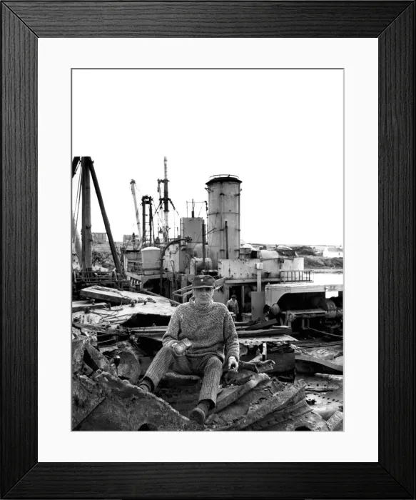Framed Print : Arthur Nundy sitting amongst his scrap metal yard. August 1968 P000110 Framed Print : Arthur Nundy sitting amongst his scrap metal yard. August 1968 P000110