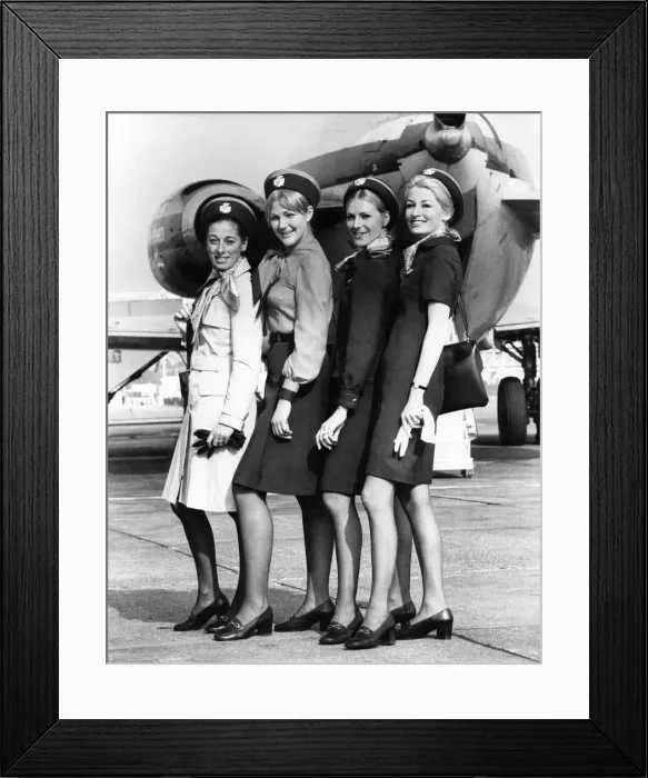 Framed Print : Air Hostesses. October 1972 P000139 Framed Print : Air Hostesses. October 1972 P000139