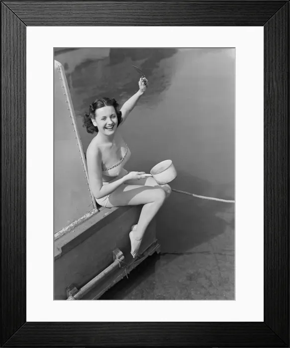 Framed Print : Pamela O Neill of Putney won an American Sweater Girl'contest