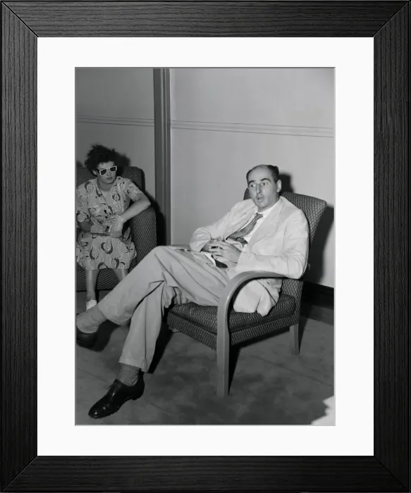 Framed Print : Mr John Strachey Minister of War, seen at London Airport after tour of Malaya Framed Print : Mr John Strachey Minister of War, seen at London Airport after tour of Malaya
