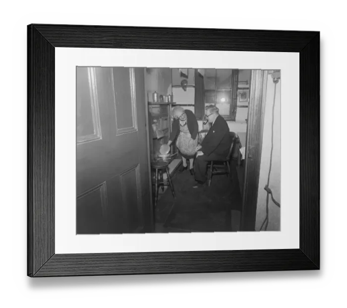 Framed Print : Mr Herbert Morrison stops for the night at the home of Mrs Lottie Bacon during his Framed Print : Mr Herbert Morrison stops for the night at the home of Mrs Lottie Bacon during his