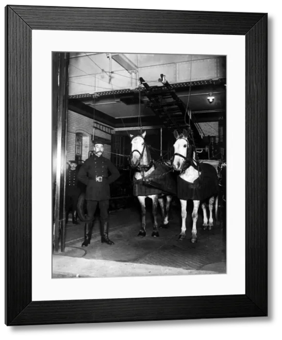 Framed Print : Christmas Day Workers. The fireman. December 1913 P000228 Framed Print : Christmas Day Workers. The fireman. December 1913 P000228