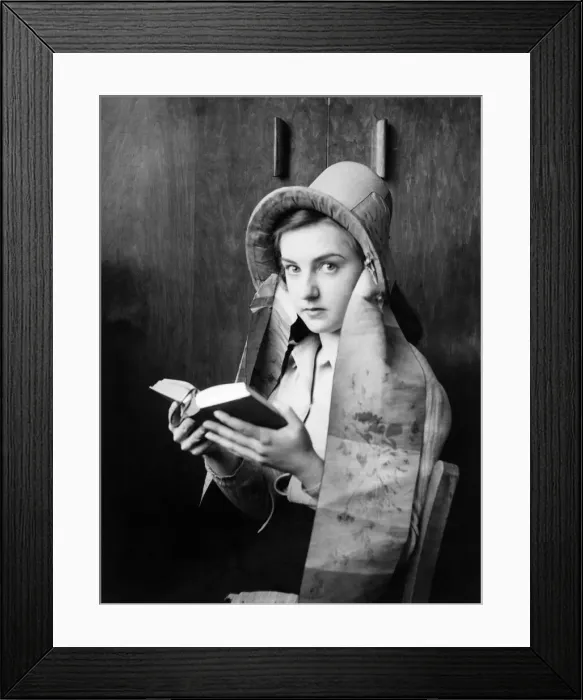 Framed Print : When Miss 1800 first put up her black hair she wore a bonnet of split straw like this