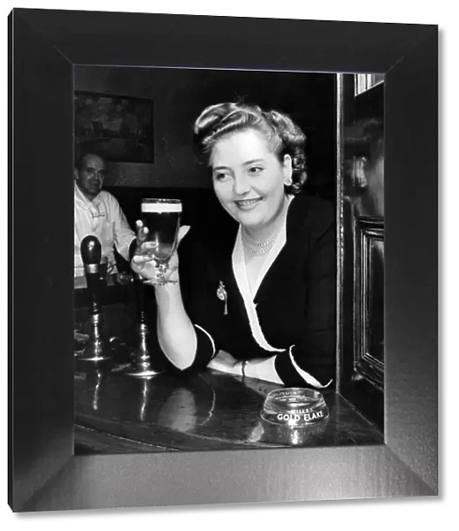 Cheers Miss Violet Wittey, barmaid of the Rose and Crown, Park Lane