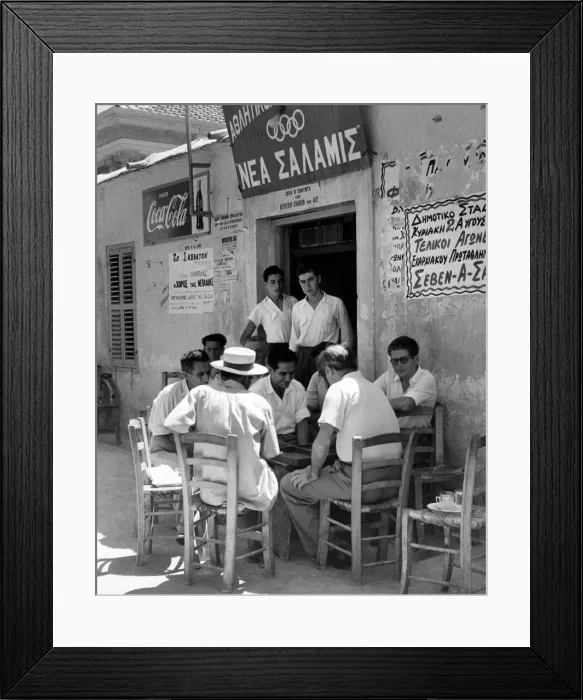 Framed Print : Greek Cafe in Famagusta. August 1953 P000067