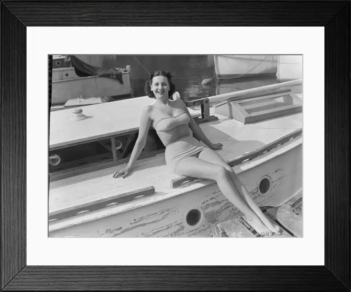 Framed Print : Pamela O Neill of Putney won an American Sweater Girl'contest Framed Print : Pamela O Neill of Putney won an American Sweater Girl'contest