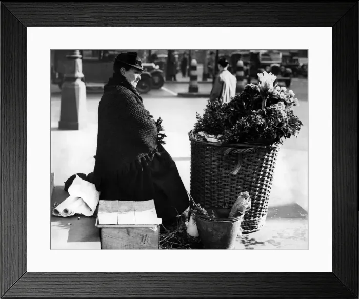 Framed Print : Flower Seller. March 1938 P000081