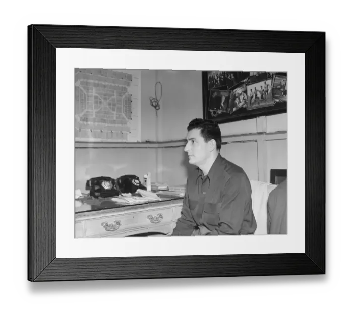 Framed Print : Boxing Al Del Monte, trainer for American boxer Joey Maxim 022151 / 7 Framed Print : Boxing Al Del Monte, trainer for American boxer Joey Maxim 022151 / 7
