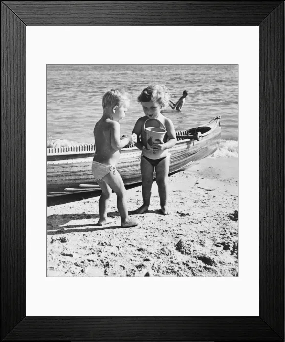 Framed Print : South of France Patrick Gath, 2 and his cousin Thierry seen here on holiday