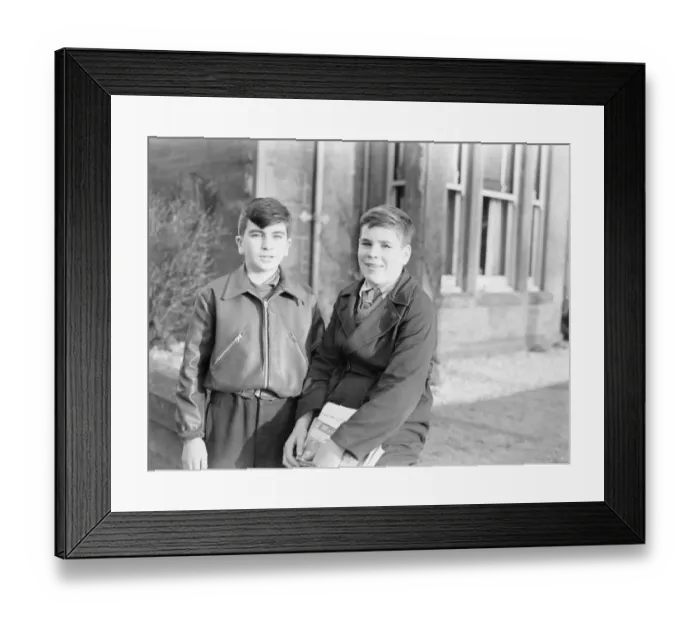 Framed Print : Two teenage boys January 1950 George Anderson and Jimmy Creightonplan trip to Framed Print : Two teenage boys January 1950 George Anderson and Jimmy Creightonplan trip to