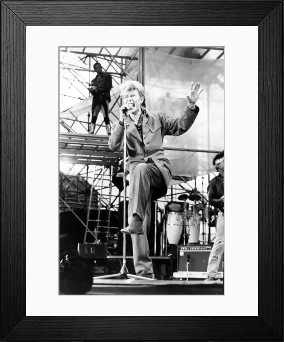 Framed Print : Pop Music - David Bowie pictured in concert at Cardiff Arms Park during his Glass Spider Framed Print : Pop Music - David Bowie pictured in concert at Cardiff Arms Park during his Glass Spider