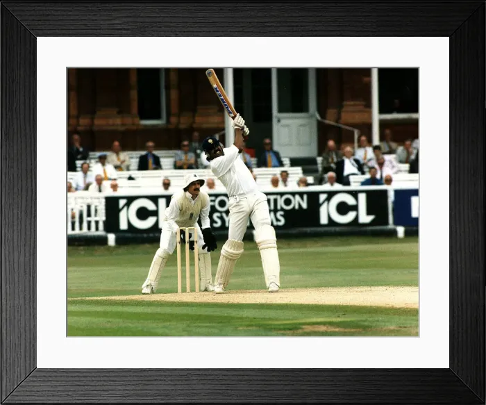 Framed Print : Kapil Dev who plays cricket for India lashes one of the world record four successive Framed Print : Kapil Dev who plays cricket for India lashes one of the world record four successive