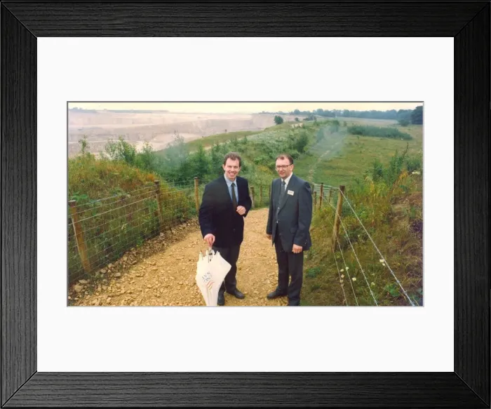 Framed Print : Tony Blair with David Park ecologist at Thristlington Plantation Framed Print : Tony Blair with David Park ecologist at Thristlington Plantation