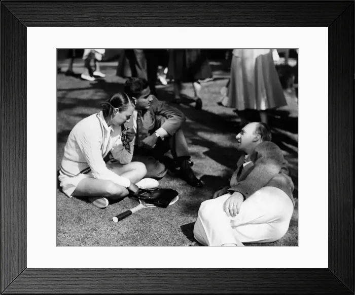 Framed Print : Miss Gussie Moran in tears June 1950 after what she considered a bad display
