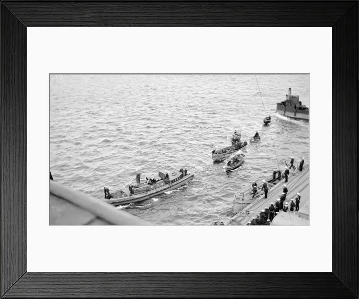 Framed Print : War War One German Fleet Surrender. Sailor watch the German fleet surrender Framed Print : War War One German Fleet Surrender. Sailor watch the German fleet surrender