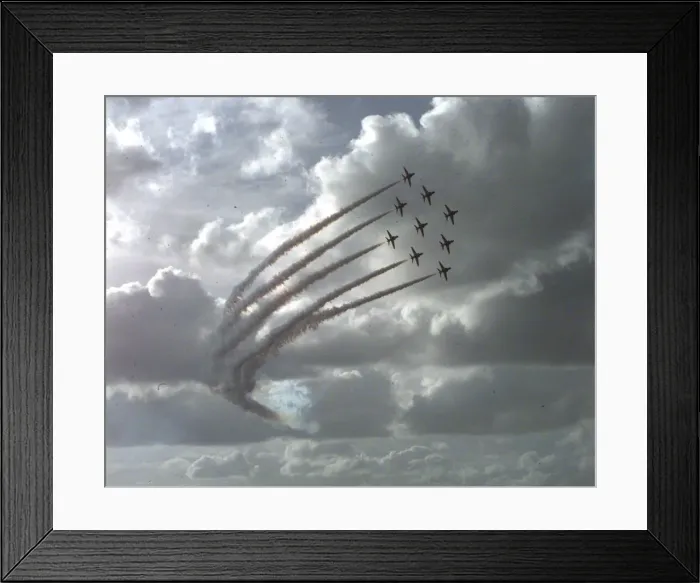 Framed Print : Red Arrows Hawks at Farnborough Air Show August 1998 Framed Print : Red Arrows Hawks at Farnborough Air Show August 1998