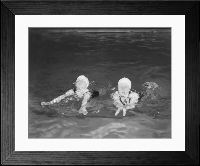 Framed Print : F W Reed DM Staff Photographer Baby Swimmers Tiny Tots in
