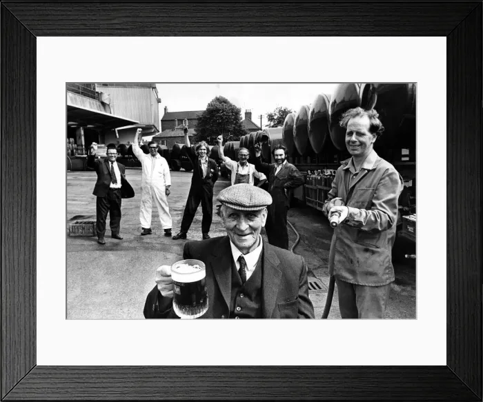 Framed Print : Mines a pint August 1973 Reuban Palmer is a man with a mighty thirst