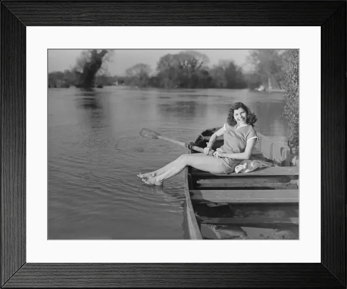 Framed Print : Simone Silver rowing on river SP 15 / 4 / 1951 B1743 / 51 Framed Print : Simone Silver rowing on river SP 15 / 4 / 1951 B1743 / 51